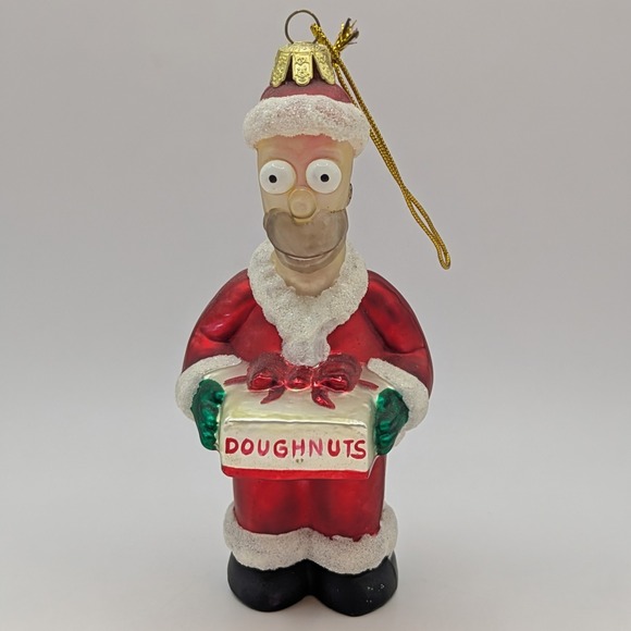 Kurt Adler Other - Kurt Adler - The Simpsons -Santa Homer Doughnuts-Glass Christmas Ornament - 2003